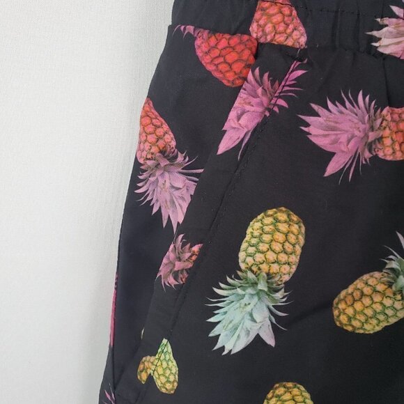NWT 360 Surf Men's Beach Shorts Black w/ Pineapples Recycled Poly - Picture 3 of 9